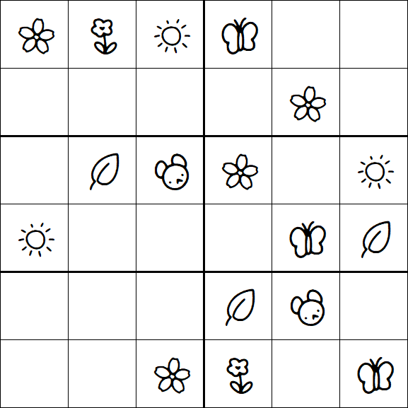 Kids Sudoku 6x6 - Simple