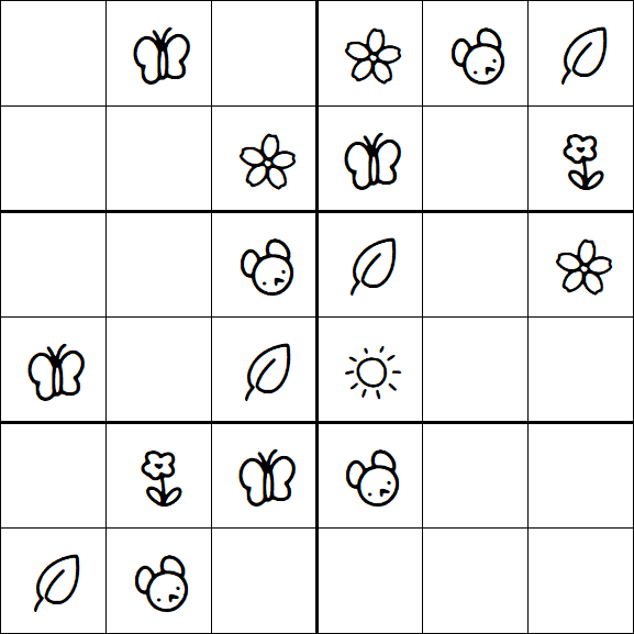 Kids Sudoku 6x6 - Simple