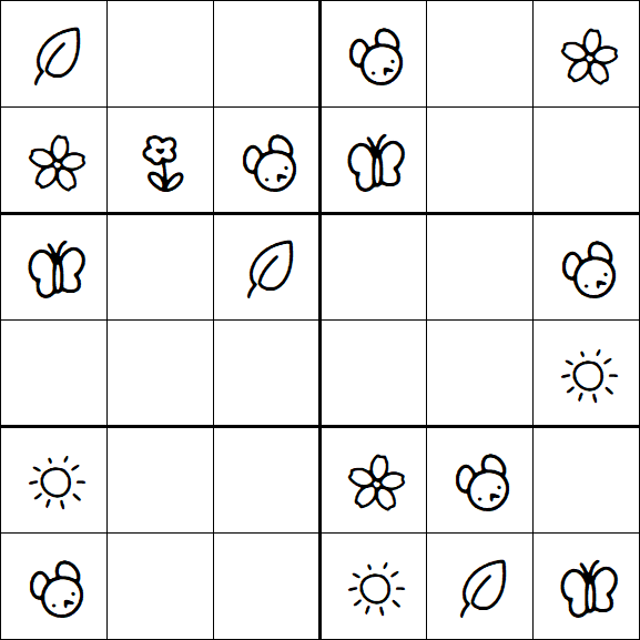 Kids Sudoku 6x6 - Simple