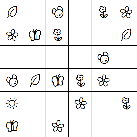 Kids Sudoku 6x6 - Simple