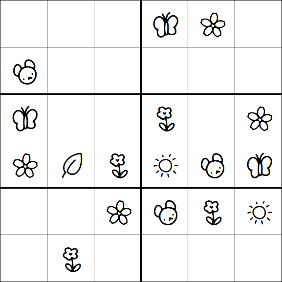 Kids Sudoku 6x6 - Simple