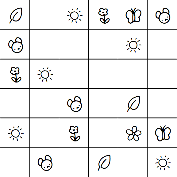 Kids Sudoku 6x6 - Simple
