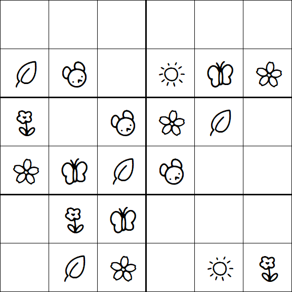 Kids Sudoku 6x6 - Simple