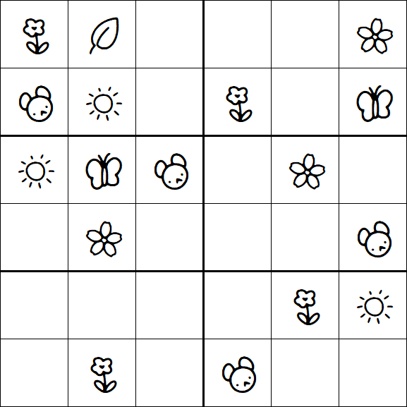 Kids Sudoku 6x6 - Simple
