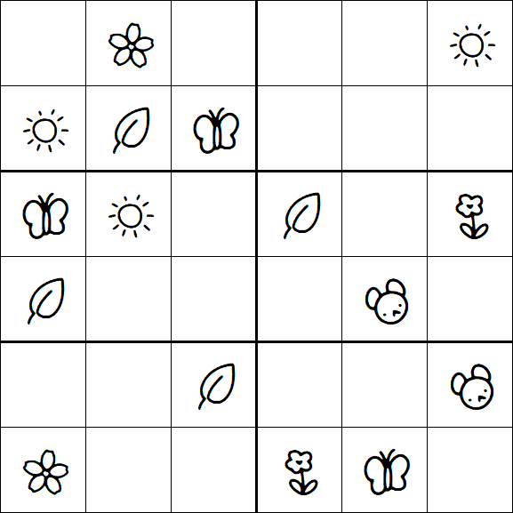 Kids Sudoku 6x6 - Simple