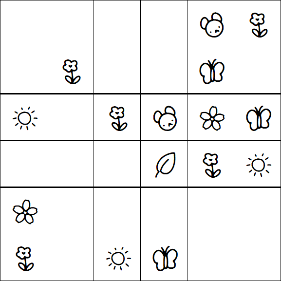 Kids Sudoku 6x6 - Simple
