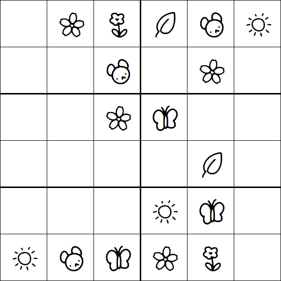 Kids Sudoku 6x6 - Simple