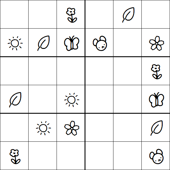 Kids Sudoku 6x6 - Simple