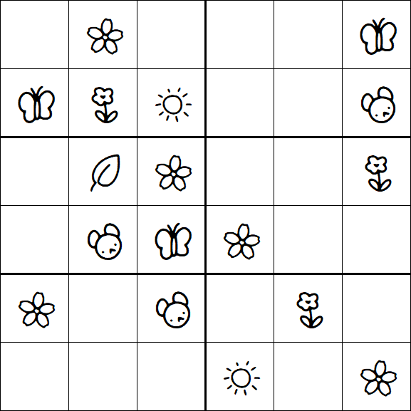 Kids Sudoku 6x6 - Simple