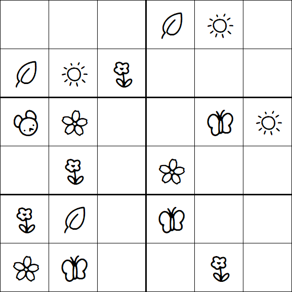 Kids Sudoku 6x6 - Simple