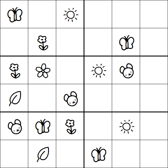 Kids Sudoku 6x6 - Simple