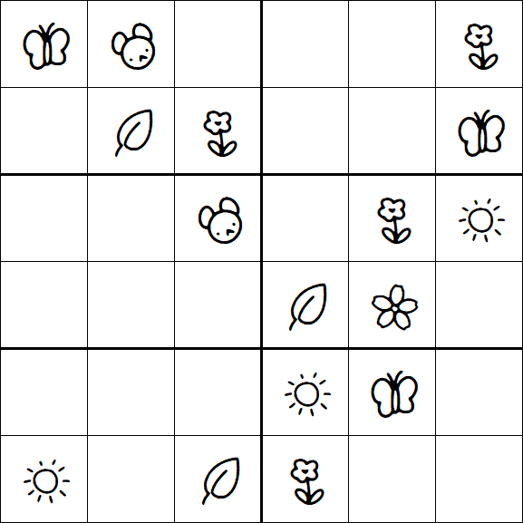 Kids Sudoku 6x6 - Easy