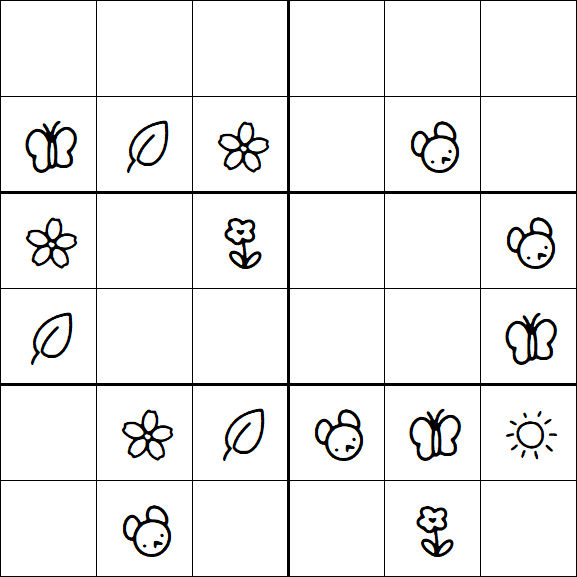 Kids Sudoku 6x6 - Simple