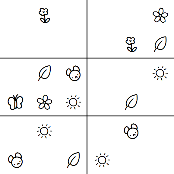 Kids Sudoku 6x6 - Simple