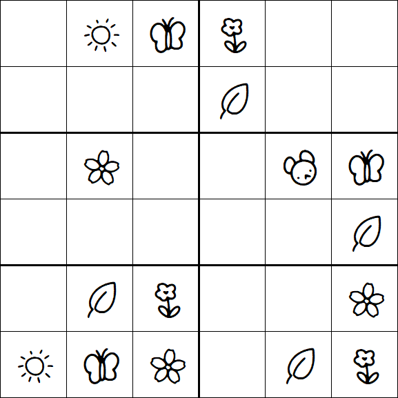 Kids Sudoku 6x6 - Easy