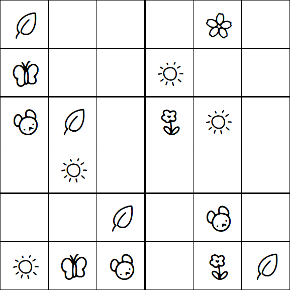 Kids Sudoku 6x6 - Easy
