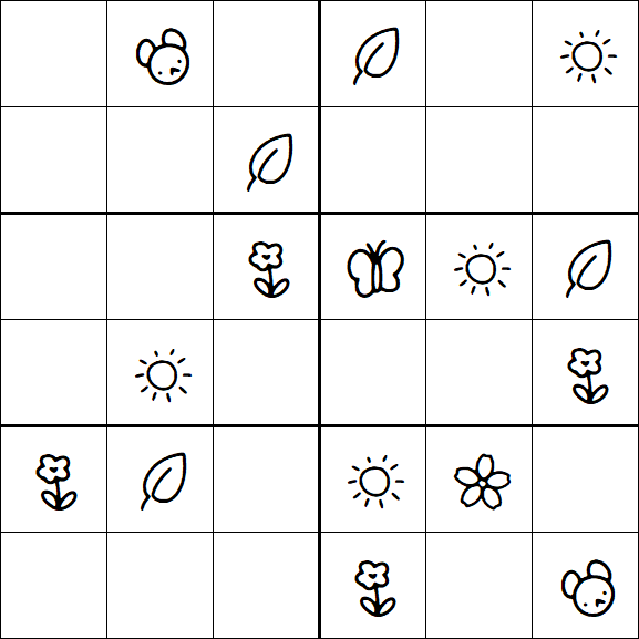 Kids Sudoku 6x6 - Easy