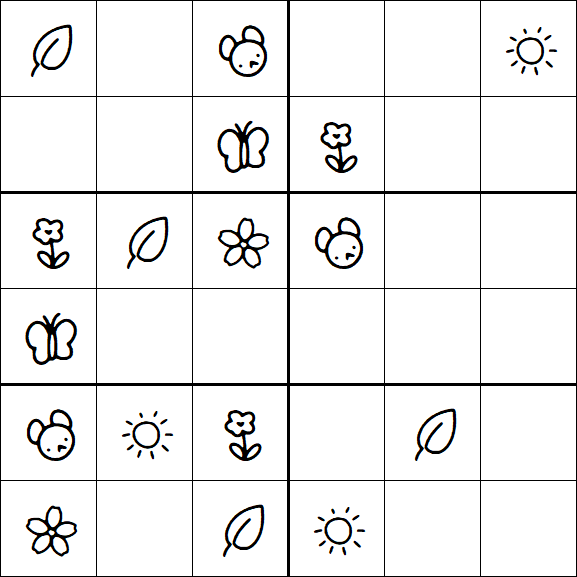 Kids Sudoku 6x6 - Easy