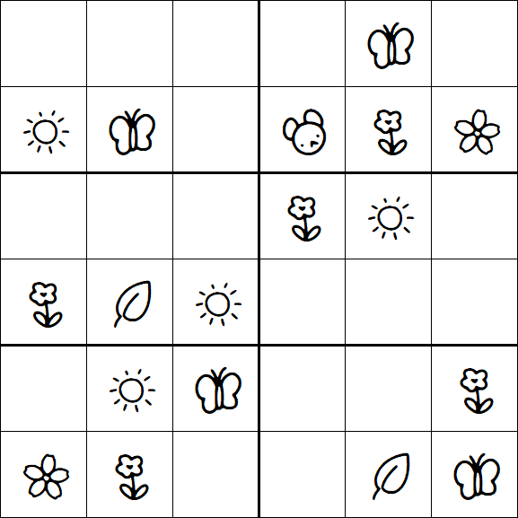 Kids Sudoku 6x6 - Easy