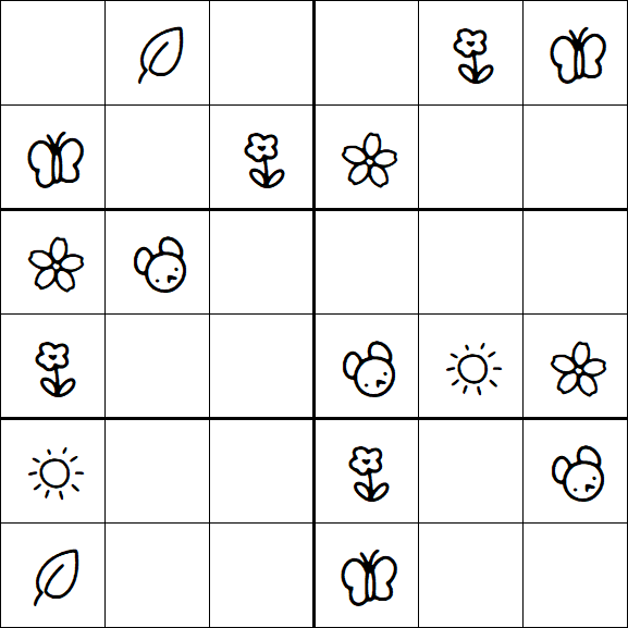 Kids Sudoku 6x6 - Easy