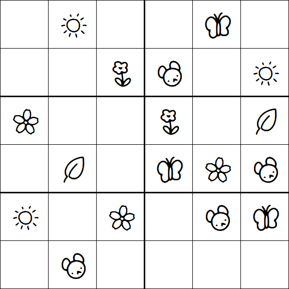 Kids Sudoku 6x6 - Simple