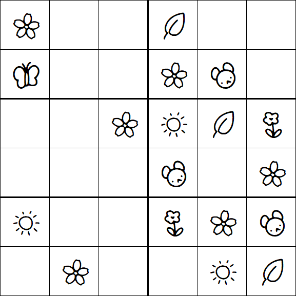 Kids Sudoku 6x6 - Easy