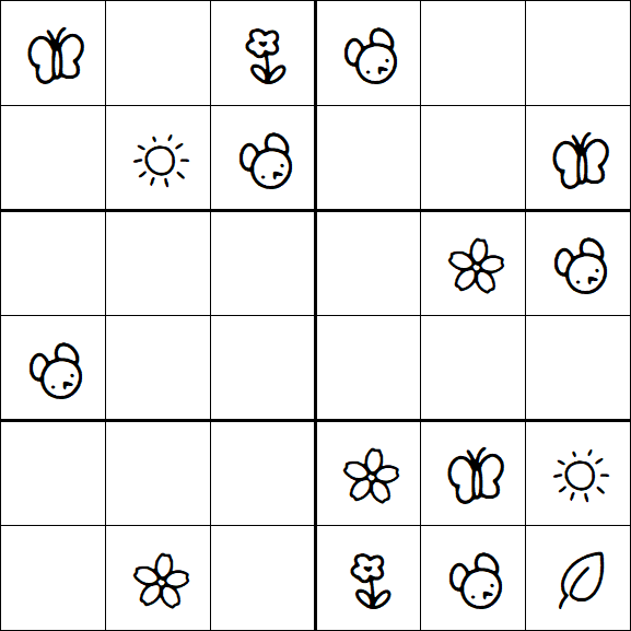 Kids Sudoku 6x6 - Easy