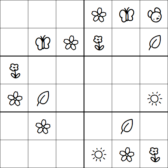 Kids Sudoku 6x6 - Easy