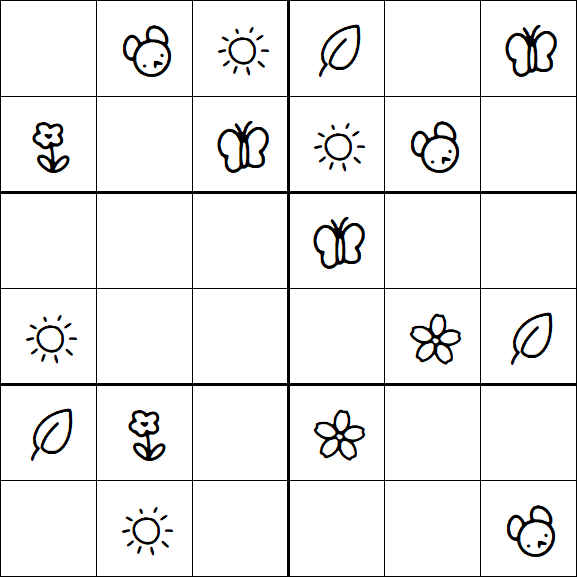 Kids Sudoku 6x6 - Easy