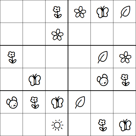 Kids Sudoku 6x6 - Simple