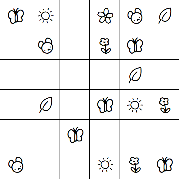 Kids Sudoku 6x6 - Easy