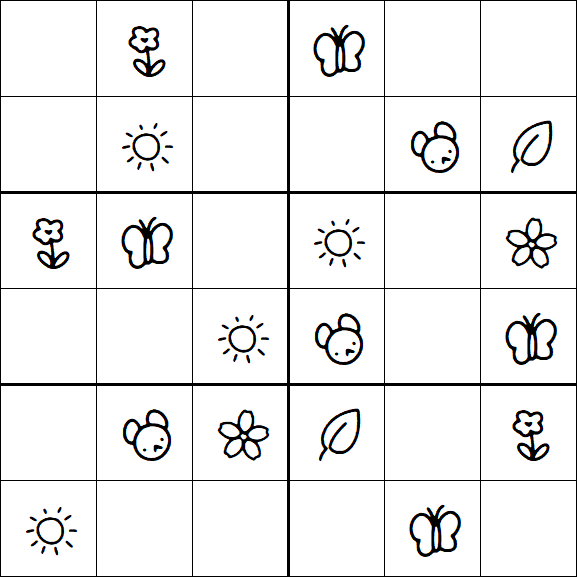 Kids Sudoku 6x6 - Easy