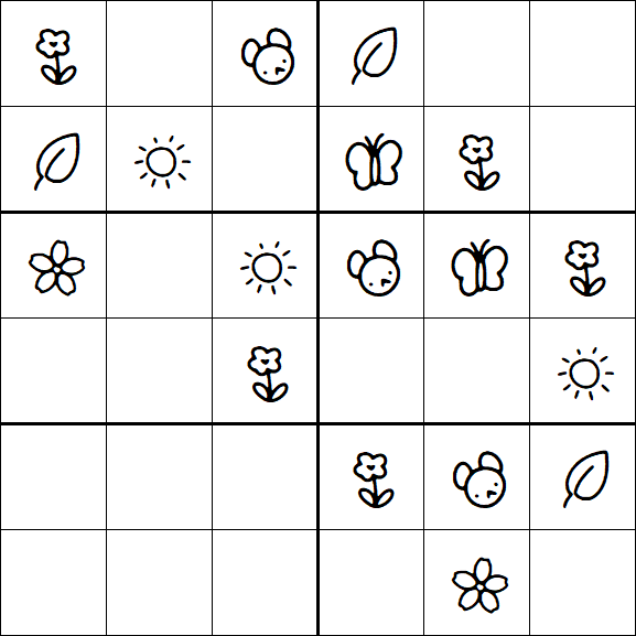 Kids Sudoku 6x6 - Easy