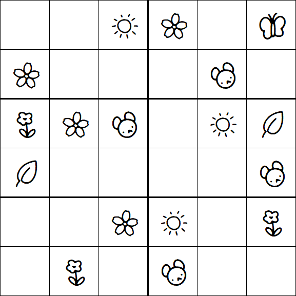 Kids Sudoku 6x6 - Easy
