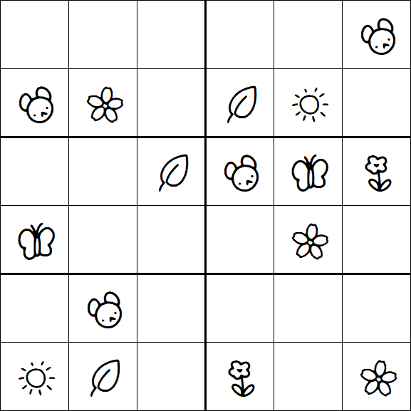 Kids Sudoku 6x6 - Easy