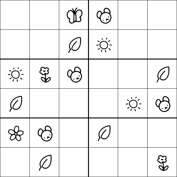 Kids Sudoku 6x6 - Easy