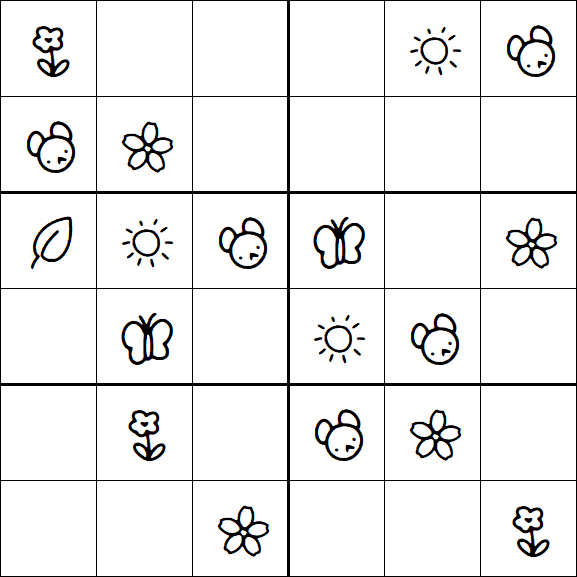 Kids Sudoku 6x6 - Easy