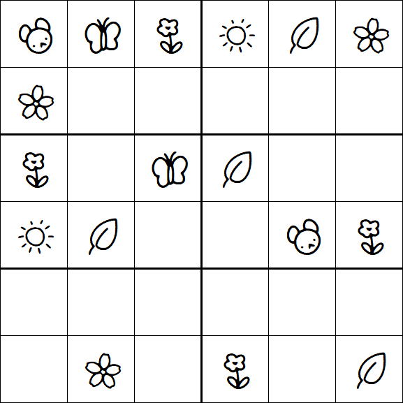 Kids Sudoku 6x6 - Easy