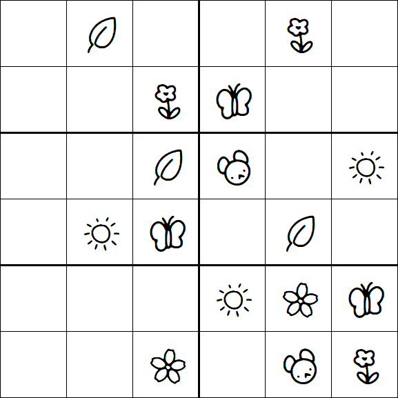 Kids Sudoku 6x6 - Easy