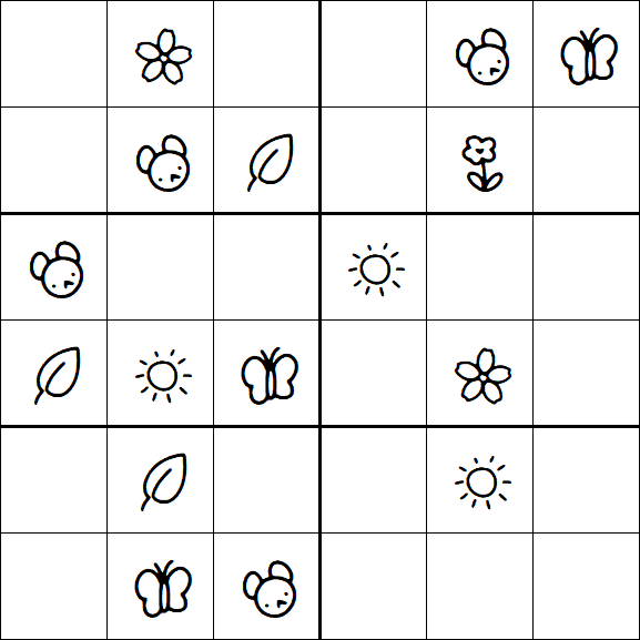 Kids Sudoku 6x6 - Easy