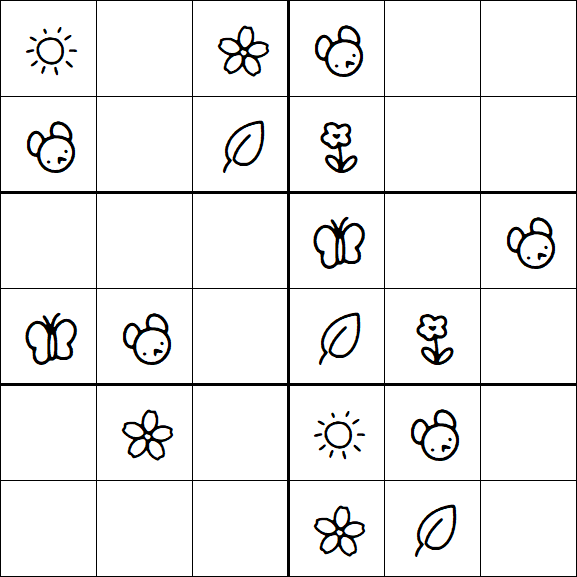 Kids Sudoku 6x6 - Easy