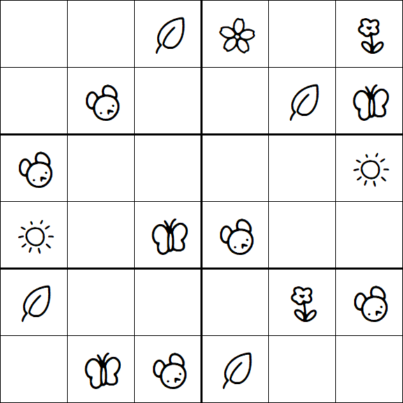 Kids Sudoku 6x6 - Easy