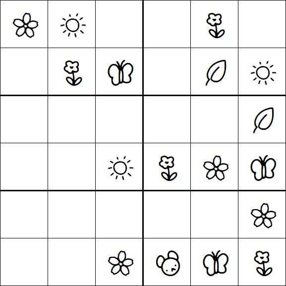 Kids Sudoku 6x6 - Easy
