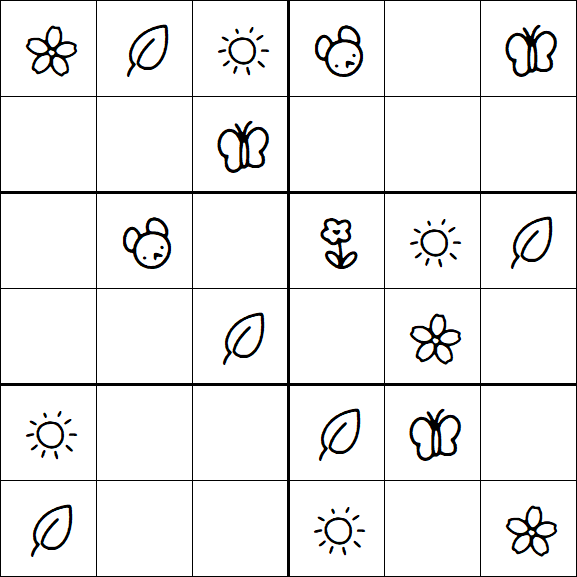 Kids Sudoku 6x6 - Easy