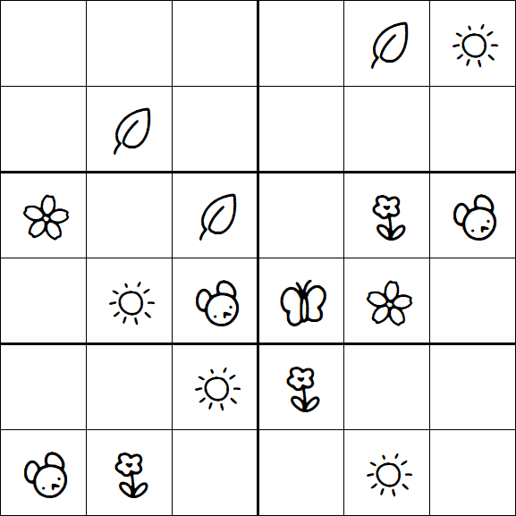 Kids Sudoku 6x6 - Easy