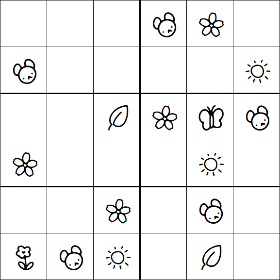 Kids Sudoku 6x6 - Easy