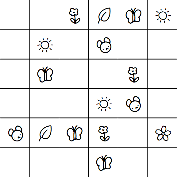 Kids Sudoku 6x6 - Easy