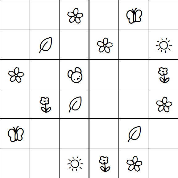 Kids Sudoku 6x6 - Easy
