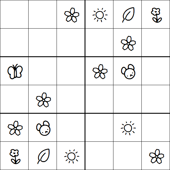 Kids Sudoku 6x6 - Easy