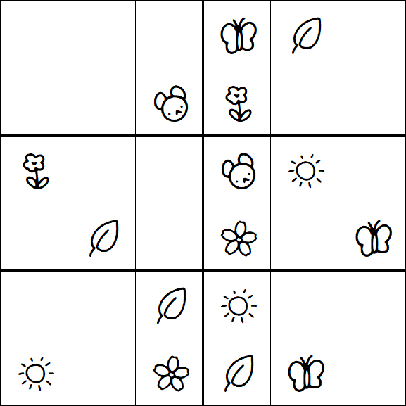 Kids Sudoku 6x6 - Easy
